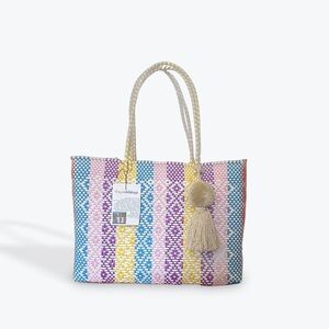Waterproof Beach mexican tote pastel multicolor